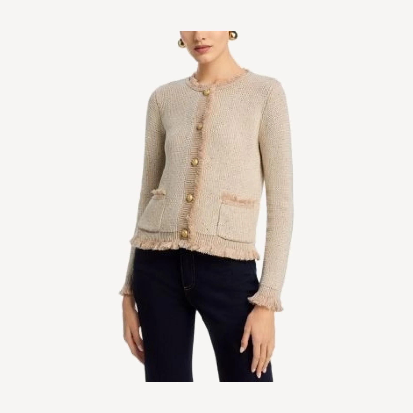 Kobi Halperin Kailey Metallic Knit Cardigan Sweater