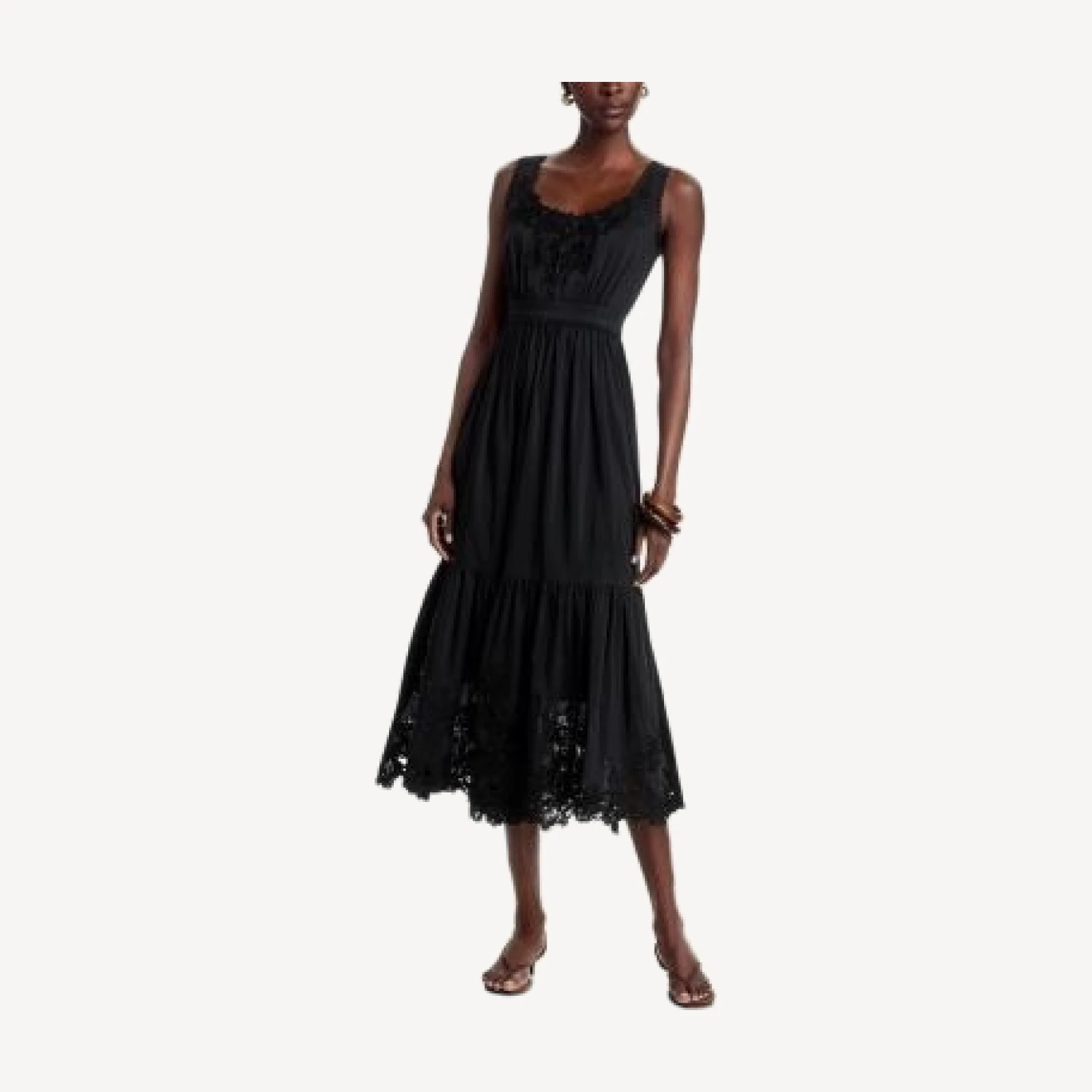 Kobi Halperin Zuri Lace Trim Midi Dress