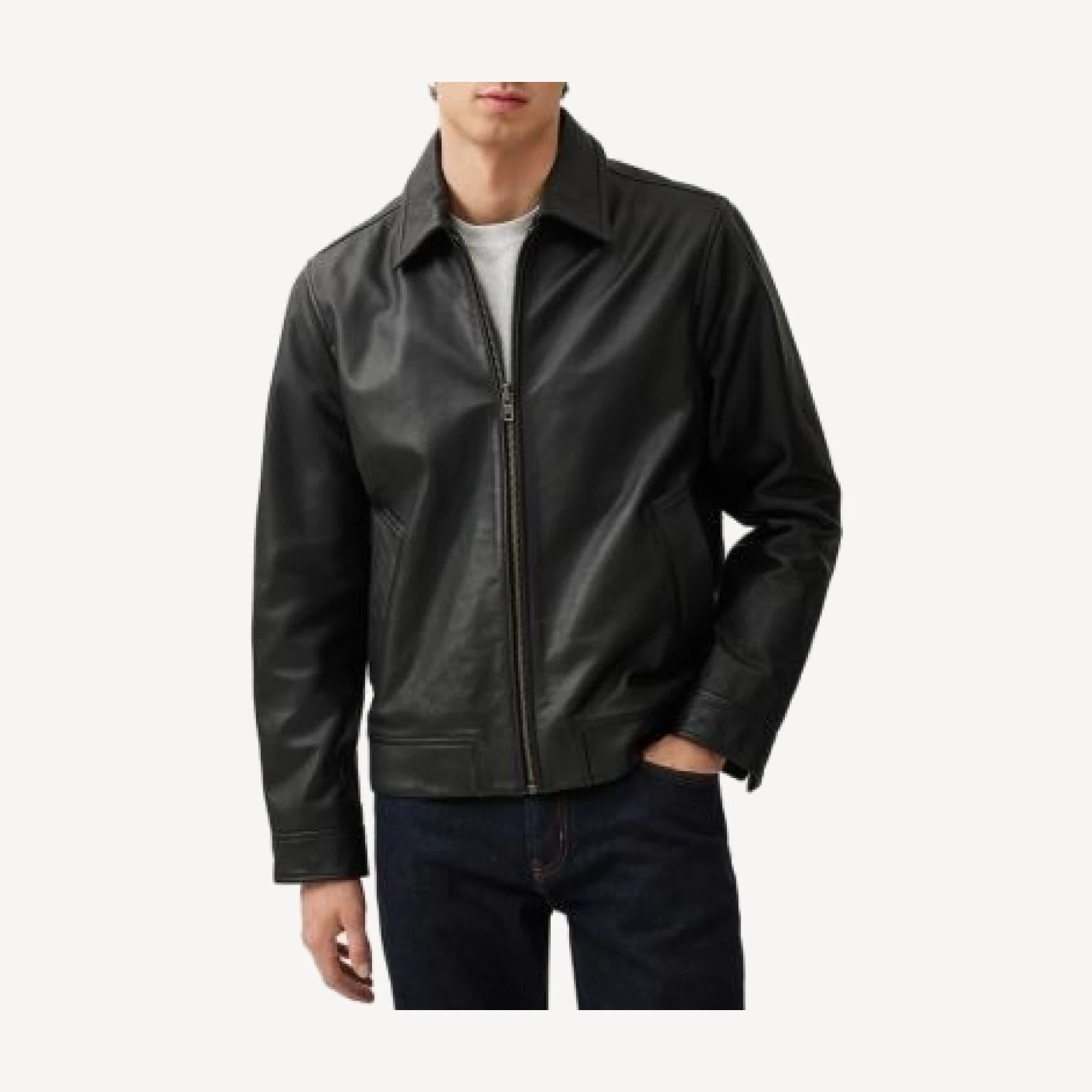 Rodd & Gunn Haymarket Zip Front Leather Jacket