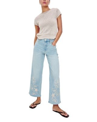 Rails Getty High Rise Ankle Wide Leg Jeans in Lelani Embroidered