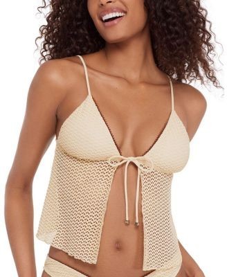 Steve Madden Tie Front Crop Tankini Top