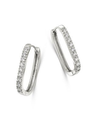 Bloomingdale's Fine Collection Bloomingdale's Fine Collection Diamond Square Hoop Earrings in 14K White Gold, 0.16 ct. t.w.