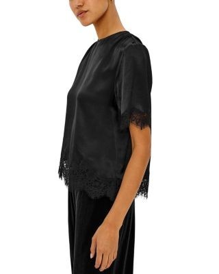 Rails Sonora Lace Trim Short Sleeve Top