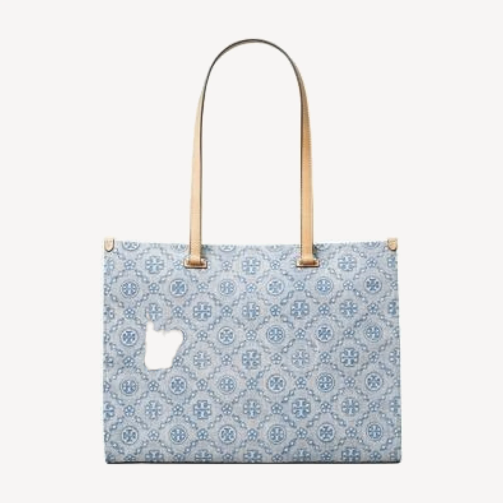 Tory Burch T Monogram Denim Tote