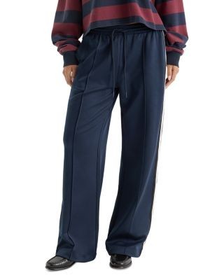 Good American The Track Pant Mid Rise Pull On Jeans in New Navy