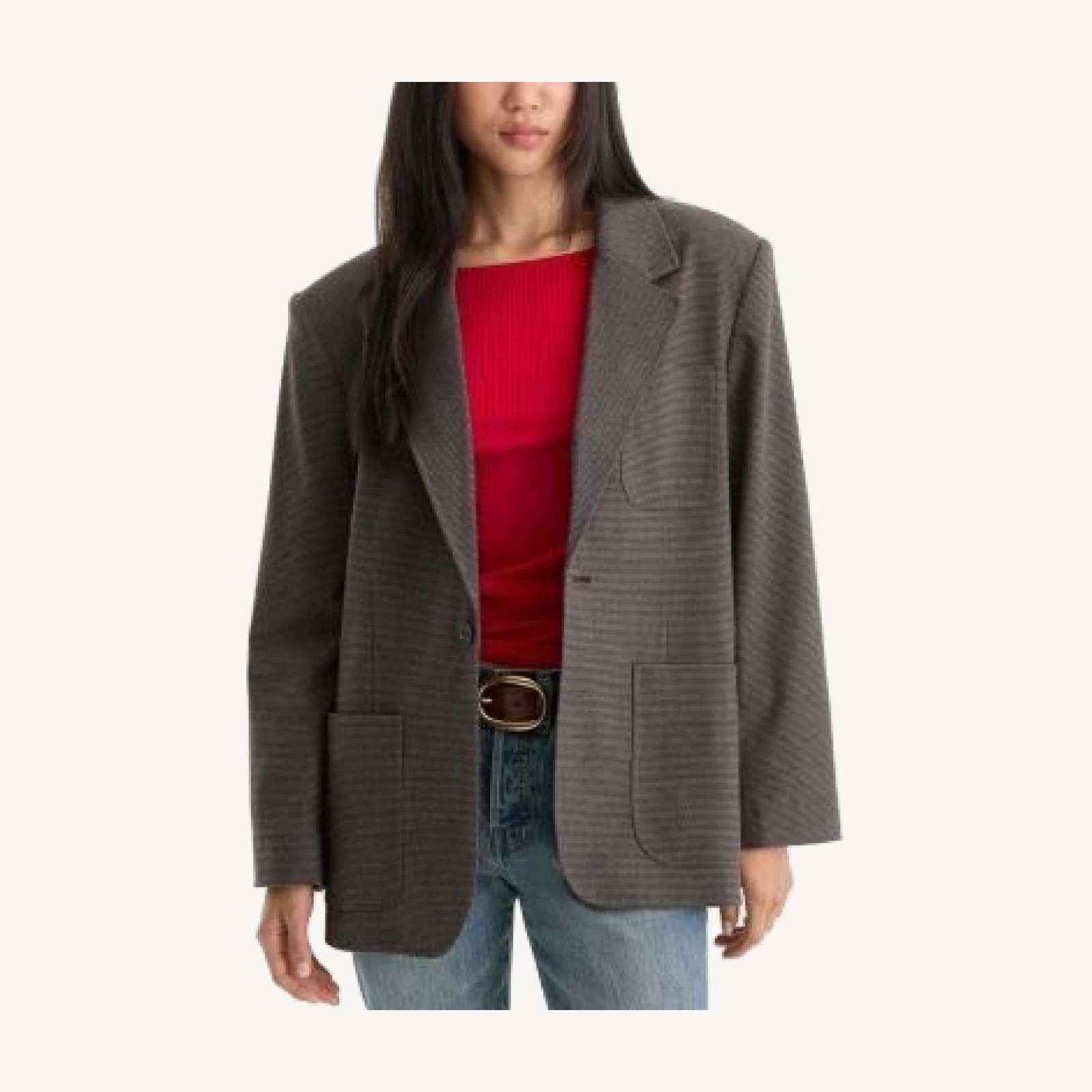 Good American The Oversized Houndstooth Blazer
