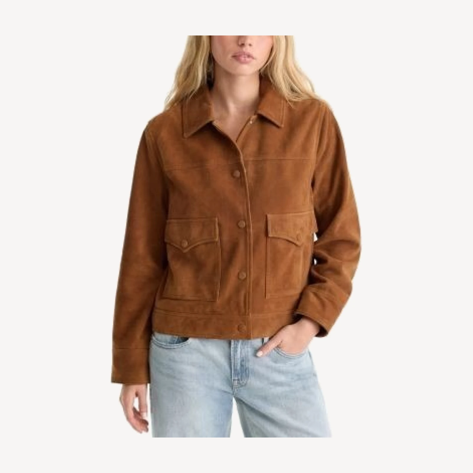 Good American The Suede Boxy Jacket
