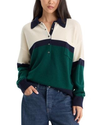Good American The Rugby Wool & Cashmere Crewneck Sweater