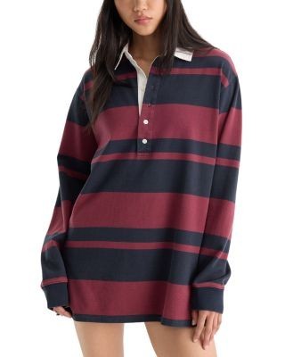 Good American The Knit Rugby Cotton Mini Dress