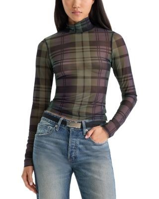 Good American The Mesh Turtleneck Top