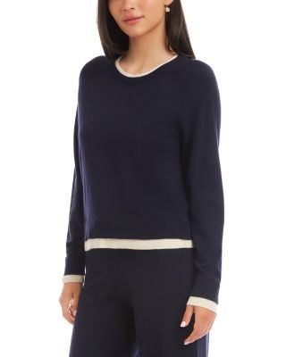 Karen Kane Contrast Crewneck Sweater