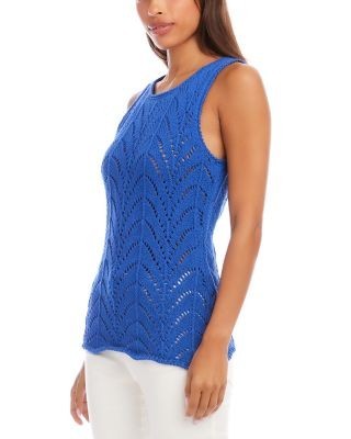 Karen Kane Crochet Sweater Tank Top