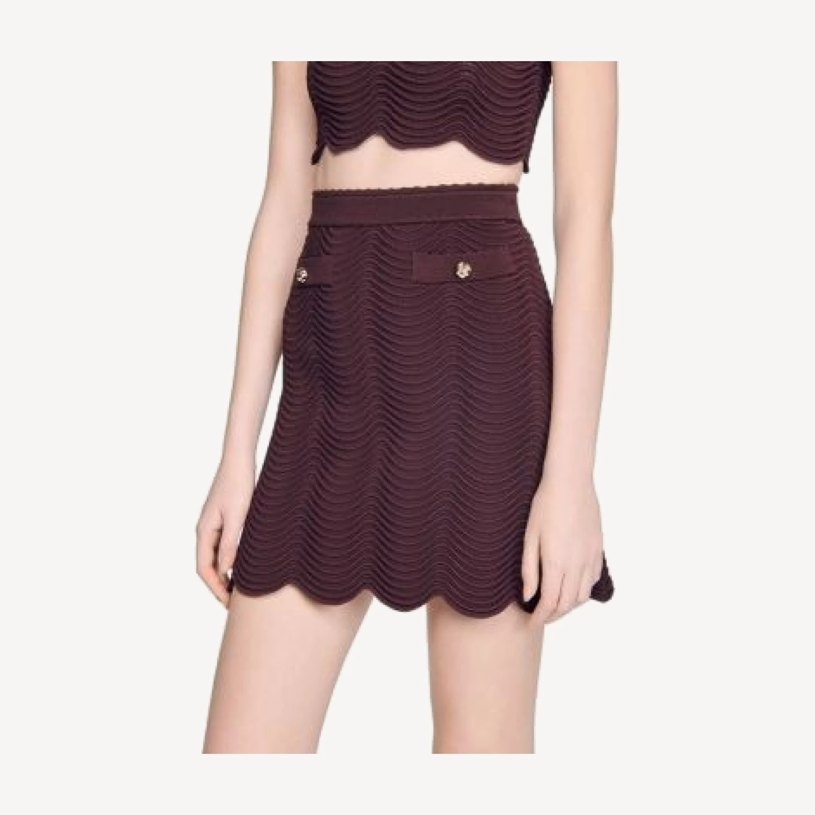Sandro Short Decorative Knit Skirt