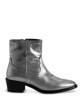 Zadig & Voltaire Women's Tex Low Metallic Leather Ankle Boots