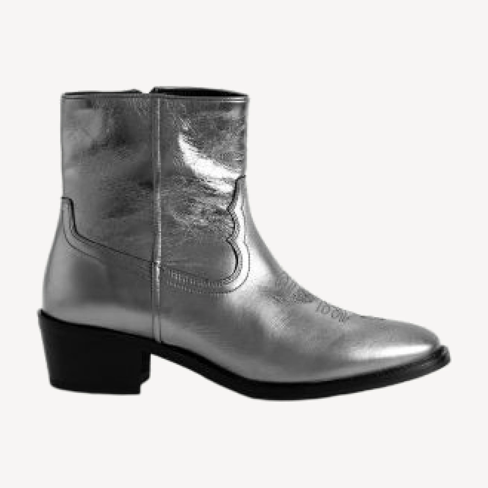 Zadig & Voltaire Women's Tex Low Metallic Leather Ankle Boots