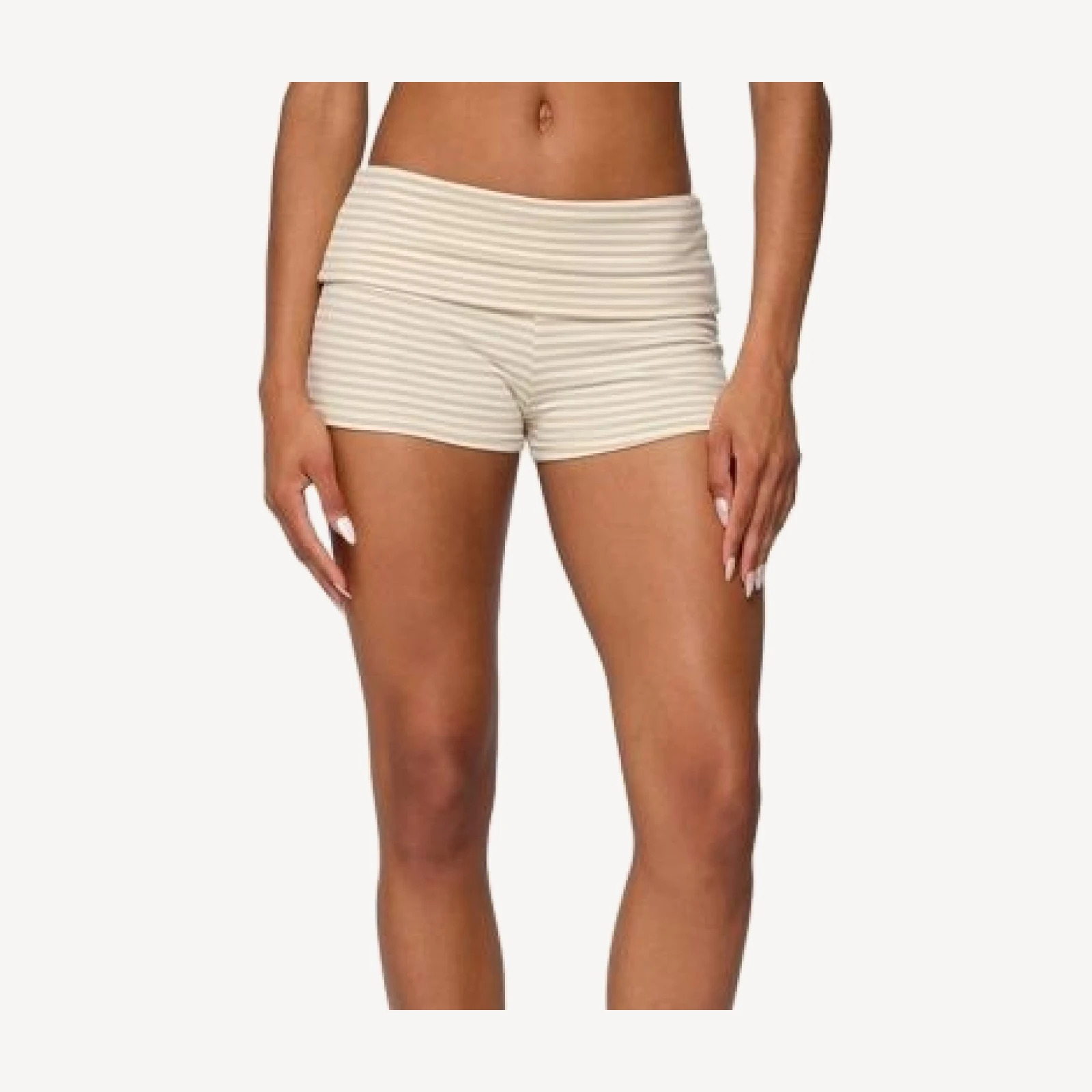 Edikted Kodi Striped Fold Over Shorts