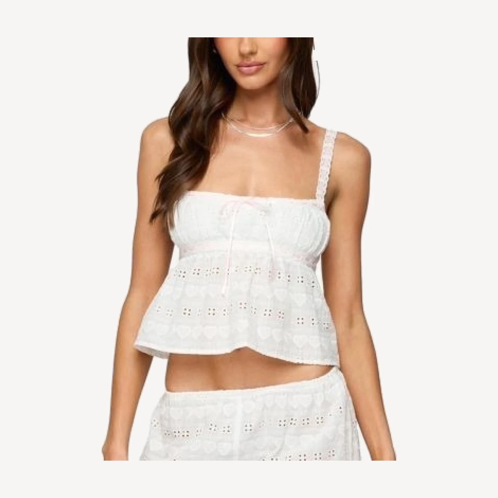 Edikted Mina Backless Eyelet Babydoll Top