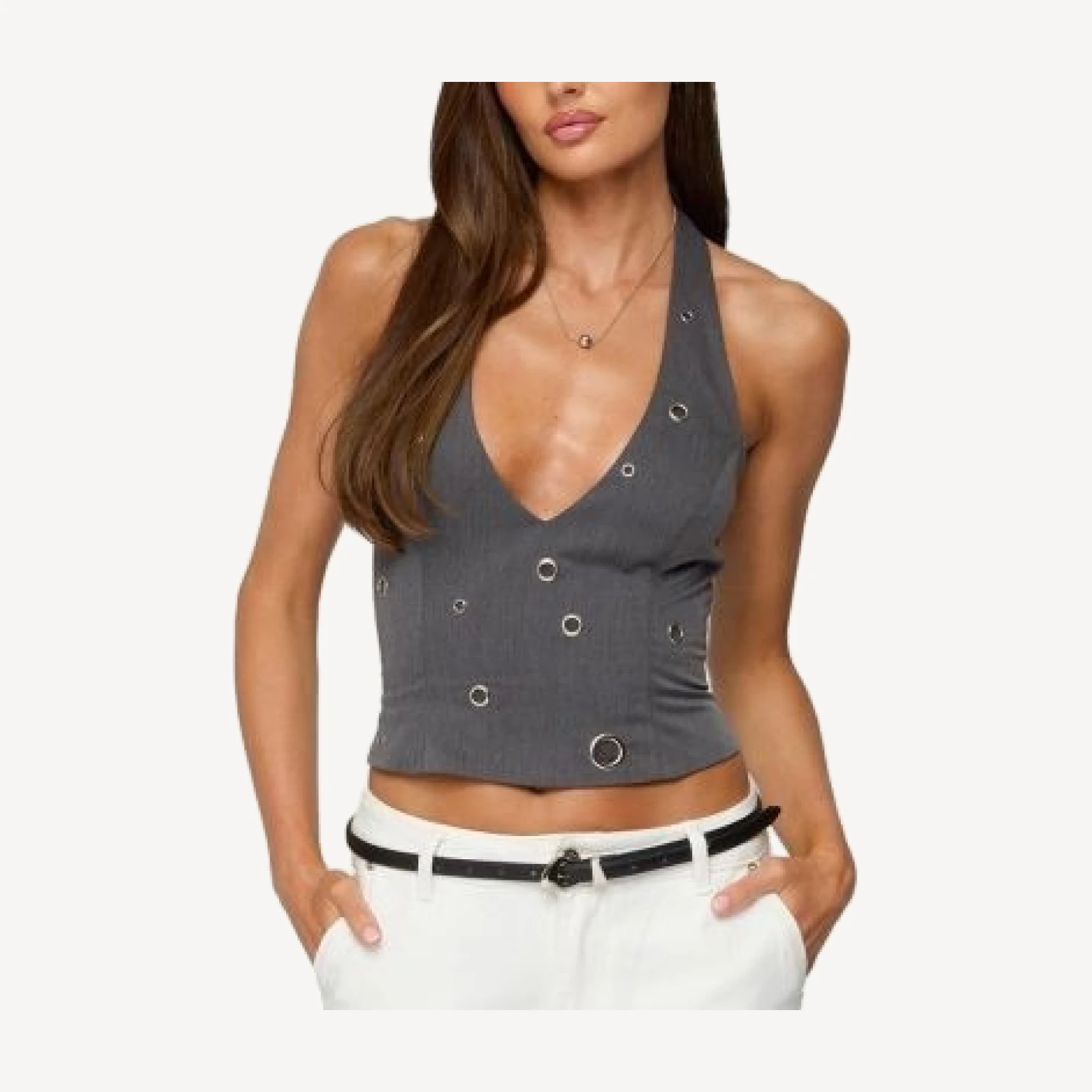 Edikted Sakura Grommet Halter Top