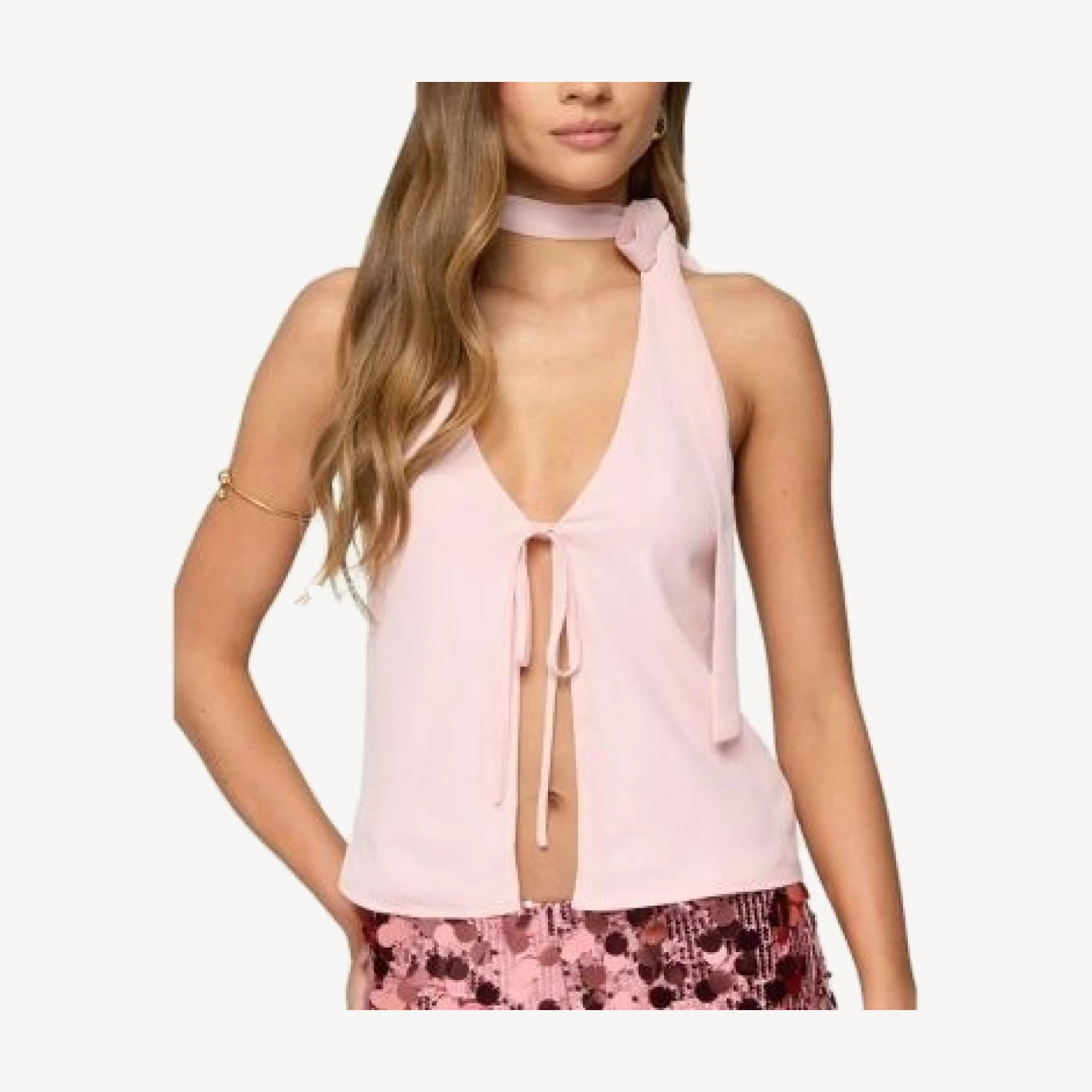 Edikted Rivere Split Front Halter Top