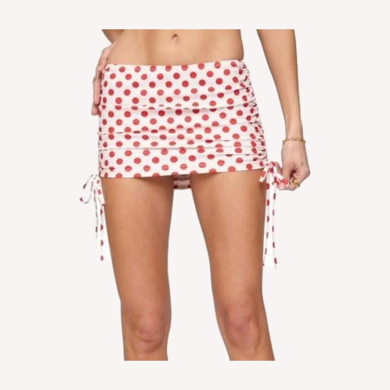 Edikted Zoe Polka Dot Drawstring Mini Skirt