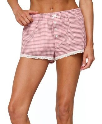 Edikted Vaughn Lacey Plaid Shorts