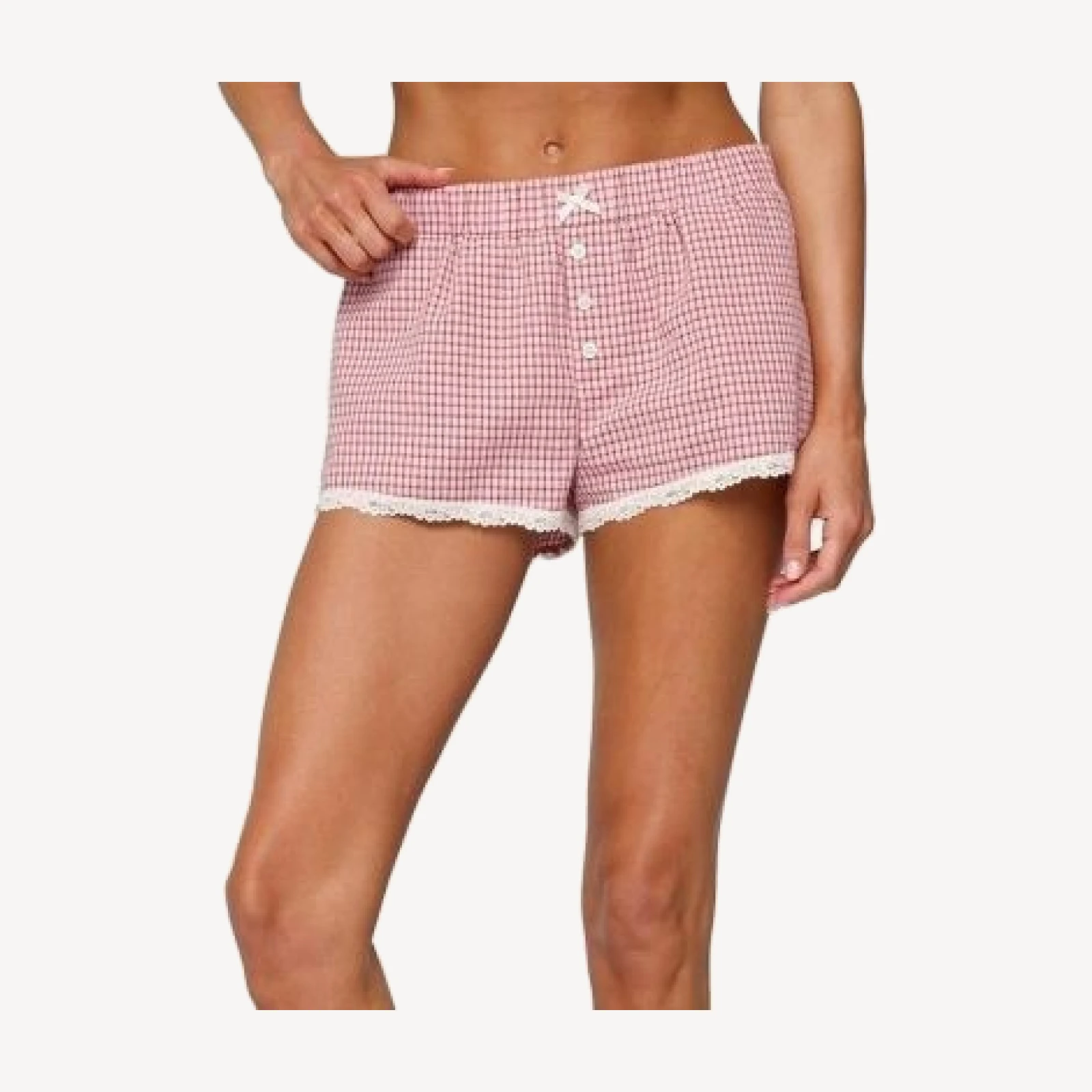 Edikted Vaughn Lacey Plaid Shorts