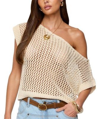 Edikted Trix Off Shoulder Open Knit Top