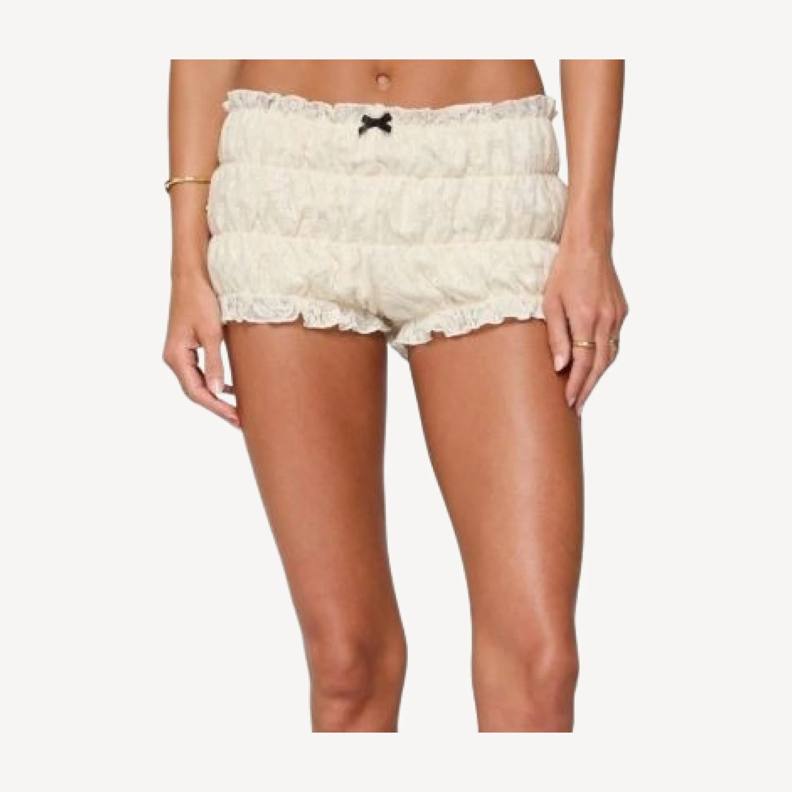 Edikted Este Textured Lace Scrunch Shorts