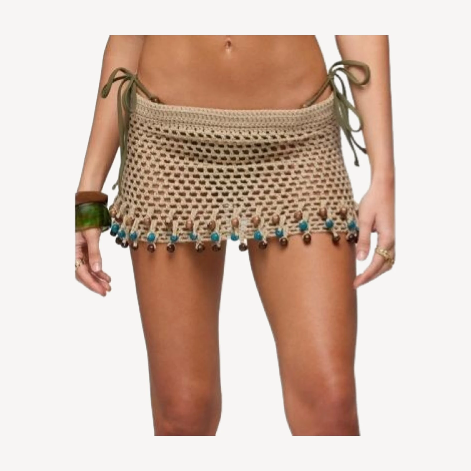 Edikted Naleni Bead Crochet Mini Skirt