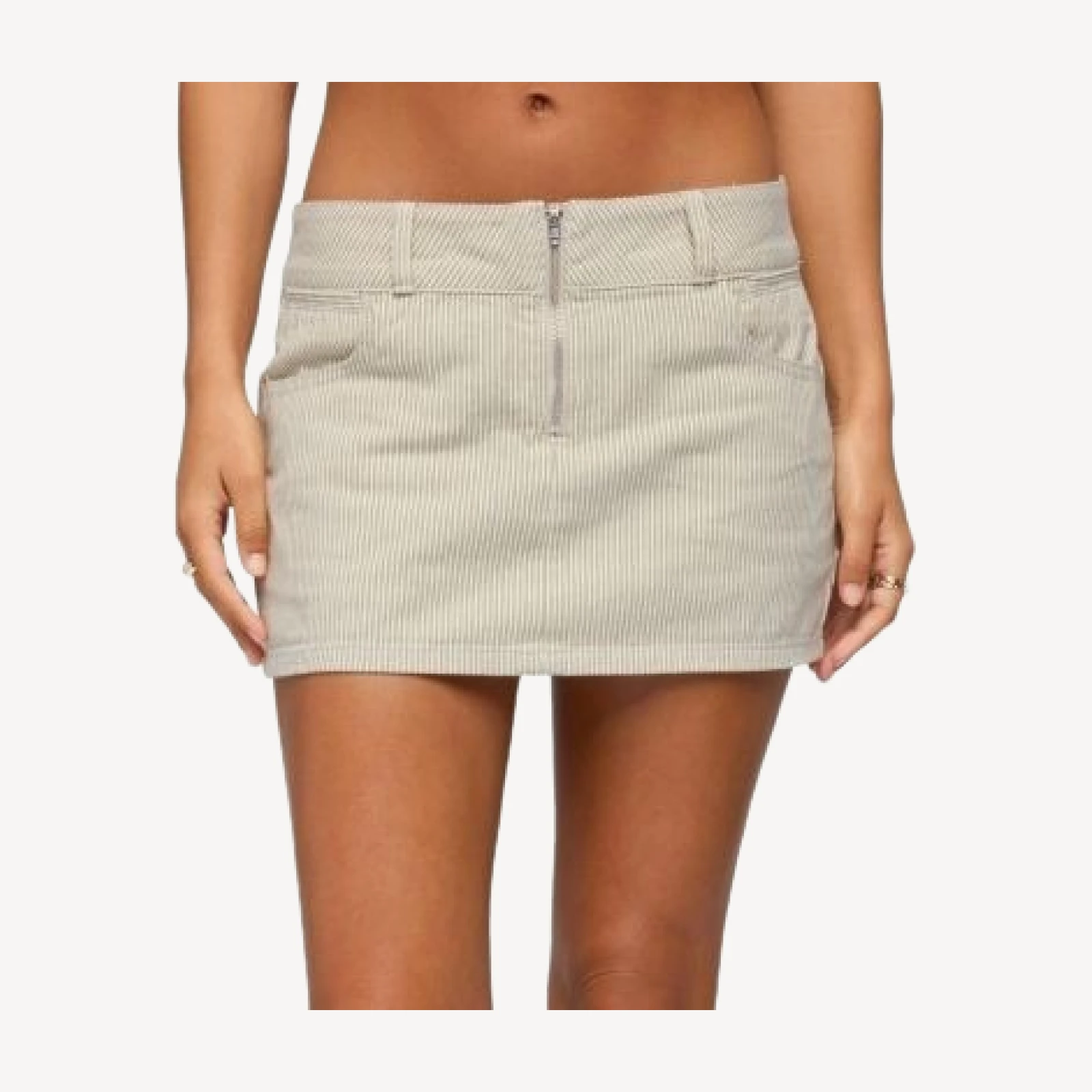 Edikted Poppey Striped Twill Mini Skirt