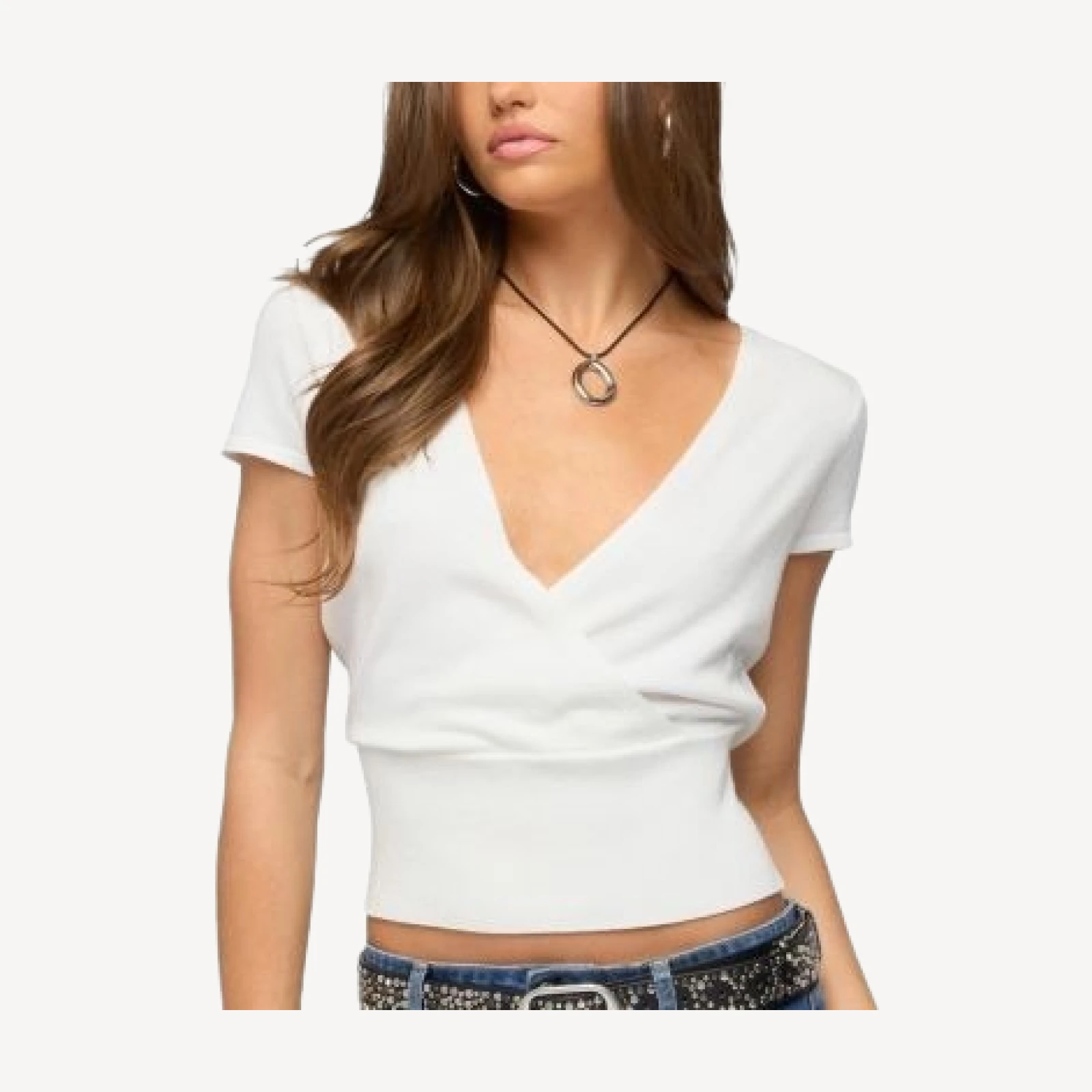 Edikted Vaila V Neck Wrap Knit Top