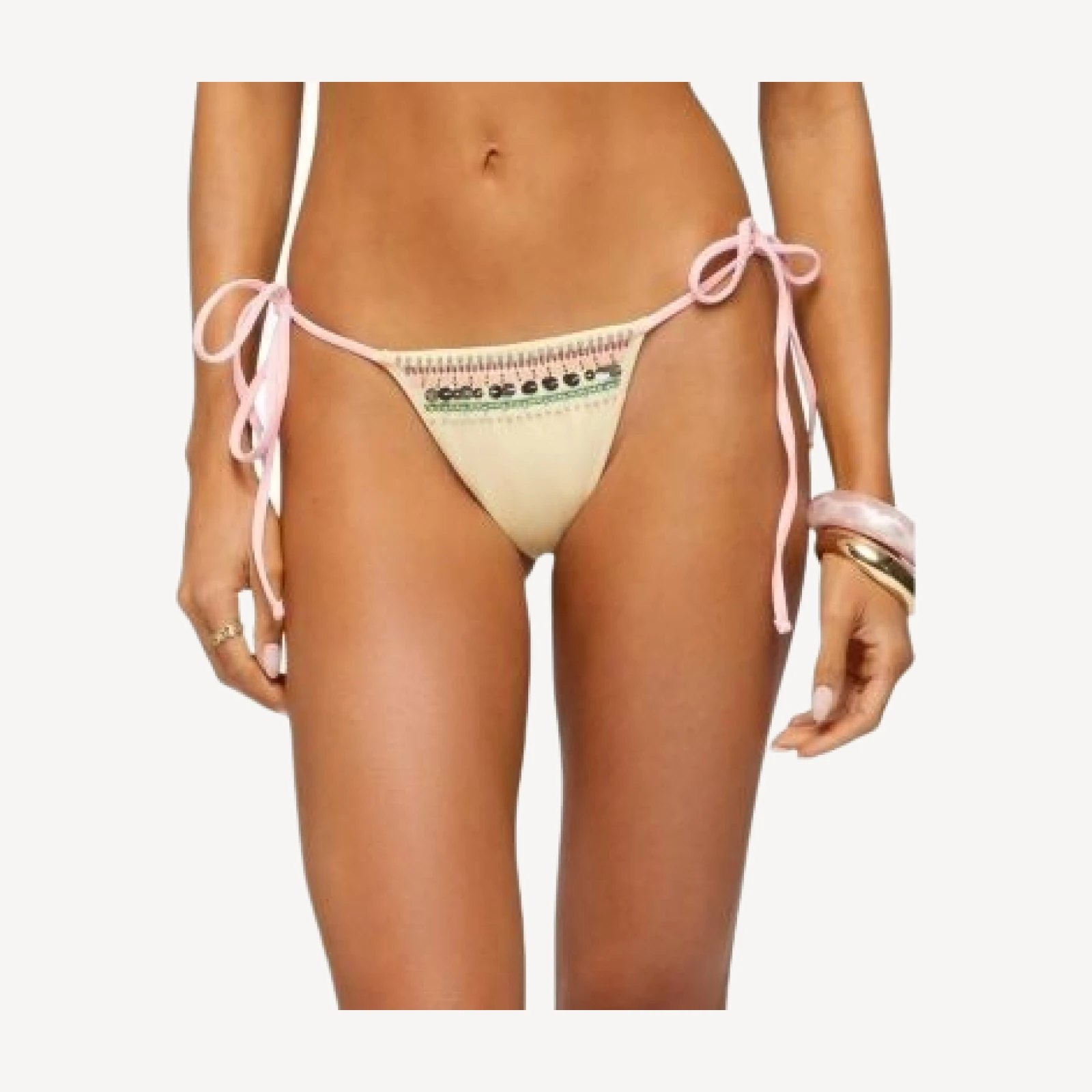 Edikted Tarah Beaded String Bikini Bottom