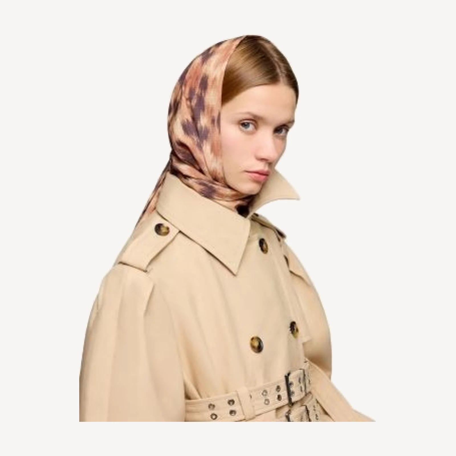 Ganni Leopard Print Wrap Scarf