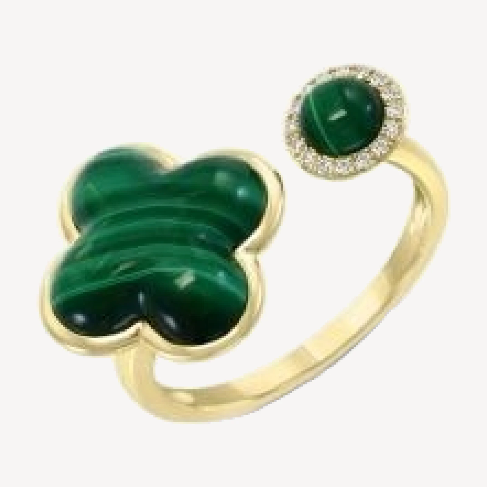 Bloomingdale's Fine Collection Malachite & Diamond Accent Open Ring in 14K Yellow Gold