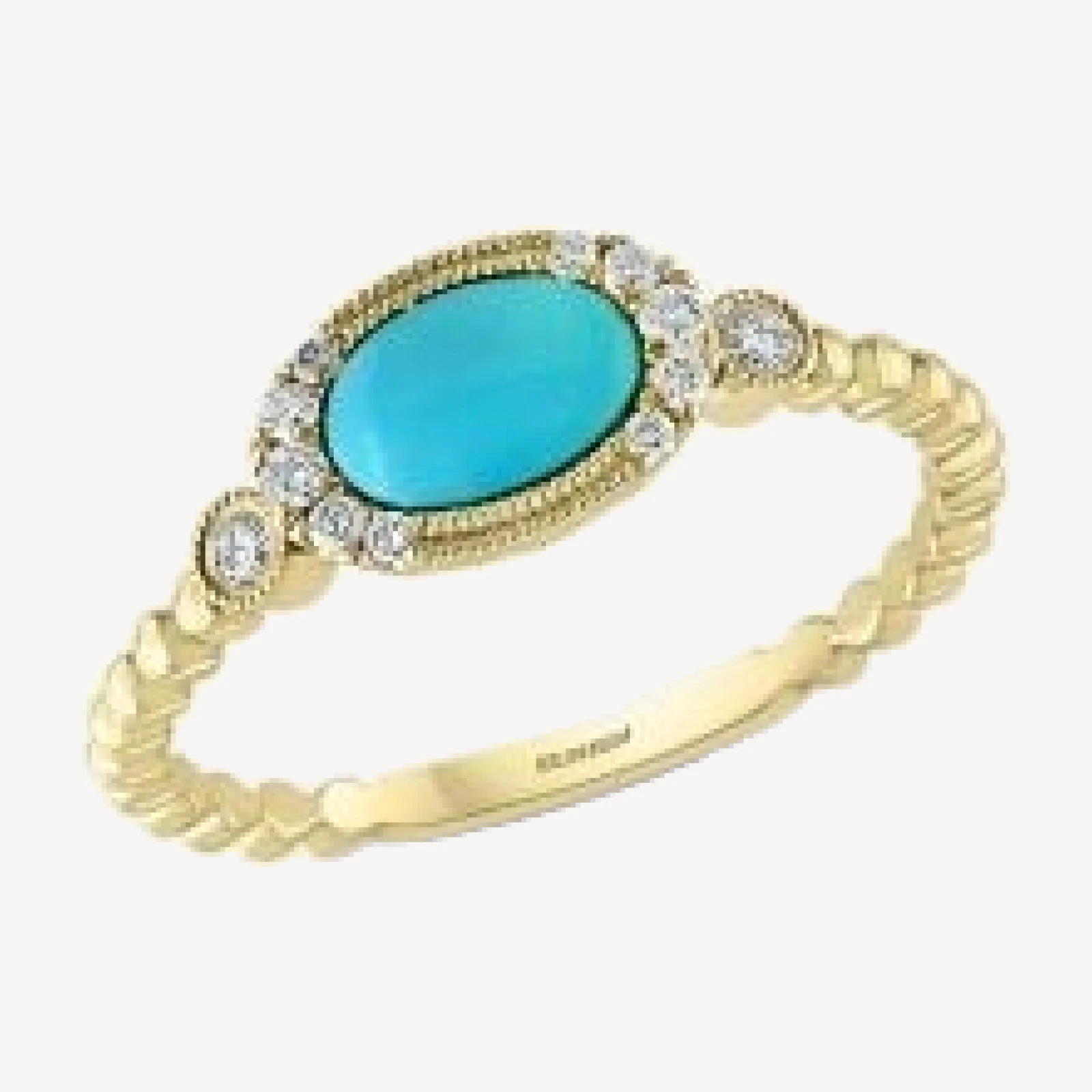 Bloomingdale's Fine Collection Turquoise & Diamond Stack Ring in 14K Yellow Gold