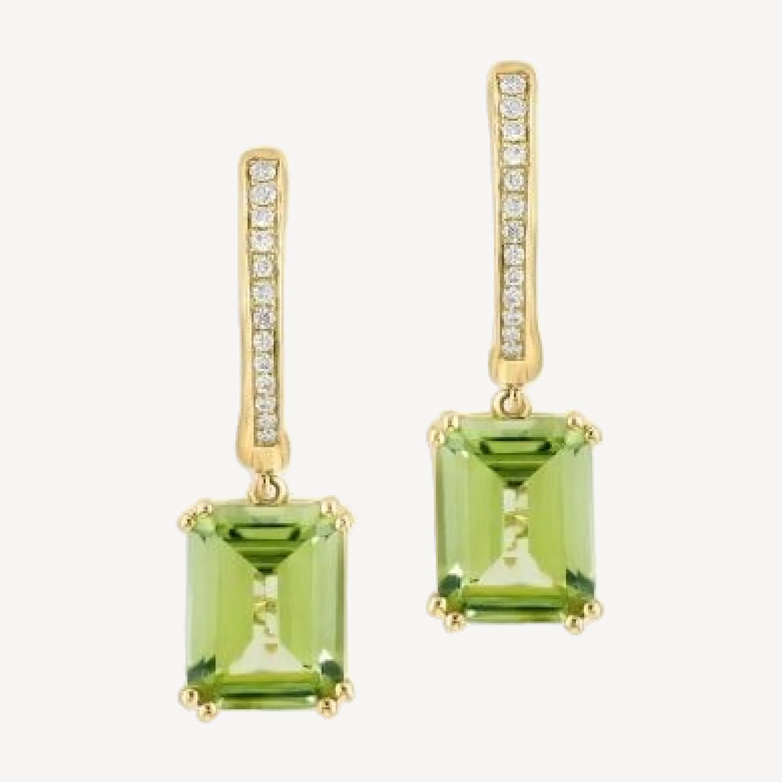 Bloomingdale's Fine Collection Peridot & Diamond Accent Drop Earrings in 14K Yellow Gold
