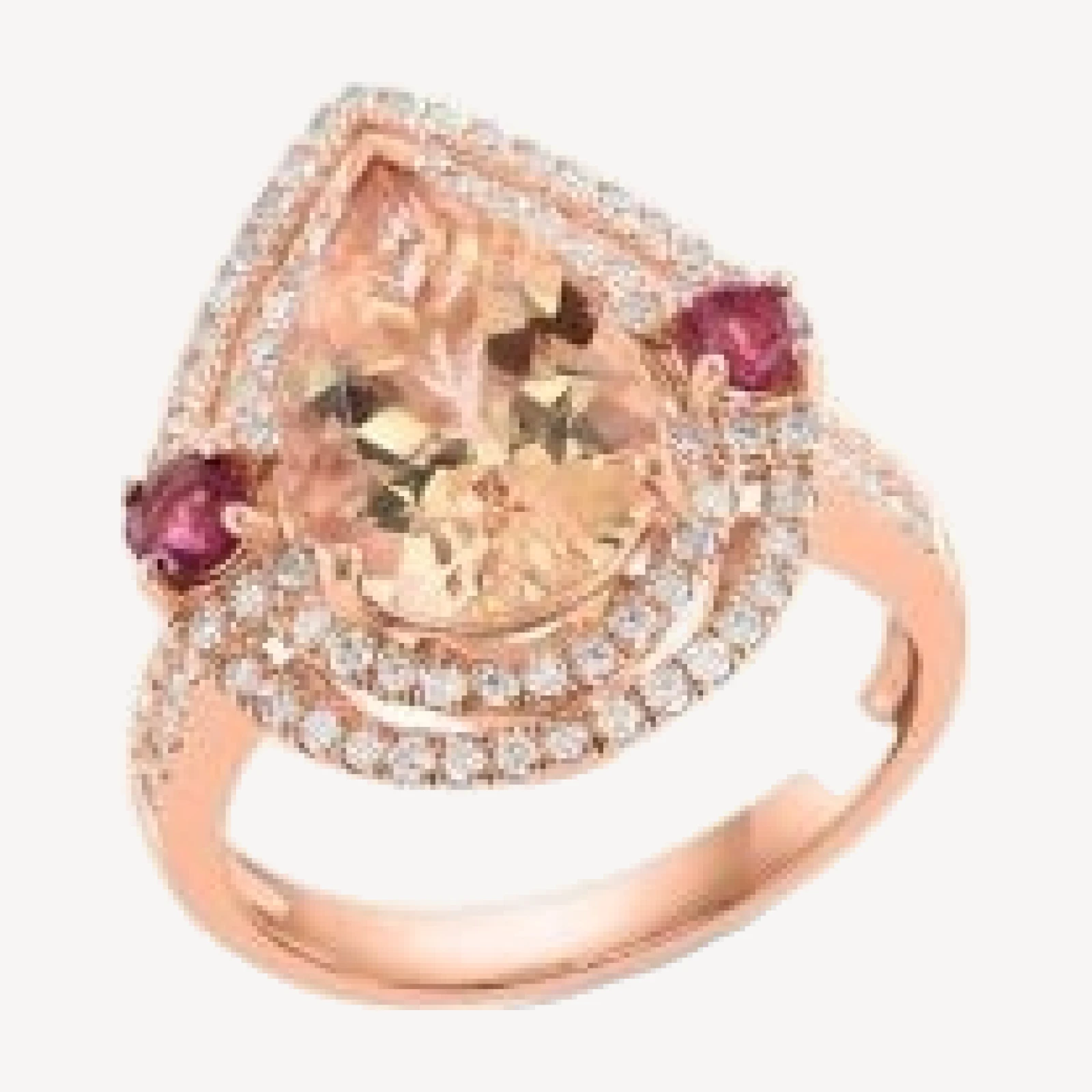 Bloomingdale's Fine Collection Pink Tourmaline, Morganite & Diamond Ring in 14K Rose Gold