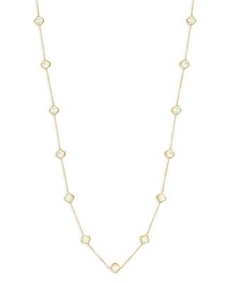 Bloomingdale's Fine Collection Mother of Pearl Clover Station Necklace in 14K Yellow Gold, 20