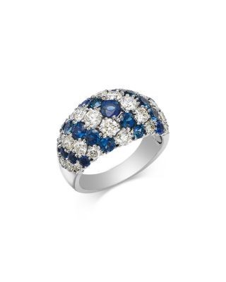 Bloomingdale's Sapphire & Diamond Band Ring in 14K White Gold