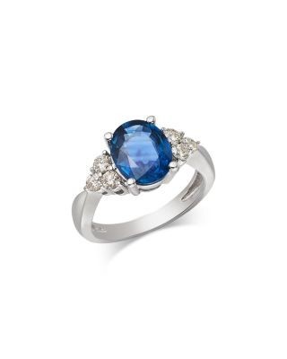 Bloomingdale's Fine Jewelry Blue Sapphire & Diamond Ring in 14K White Gold