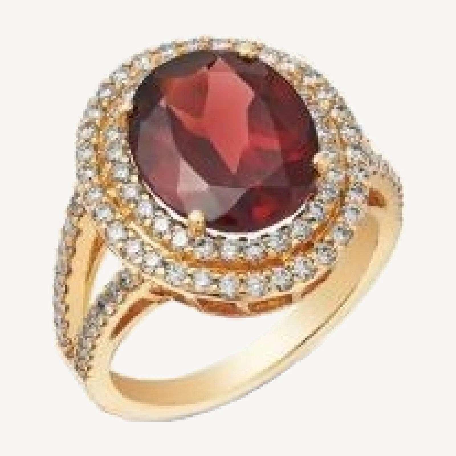 Bloomingdale's Fine Collection Garnet & Diamond Halo Ring in 14K Yellow Gold
