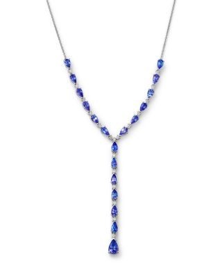 Bloomingdale's Fine Collection Tanzanite & Diamond Lariat Necklace in 14K White Gold