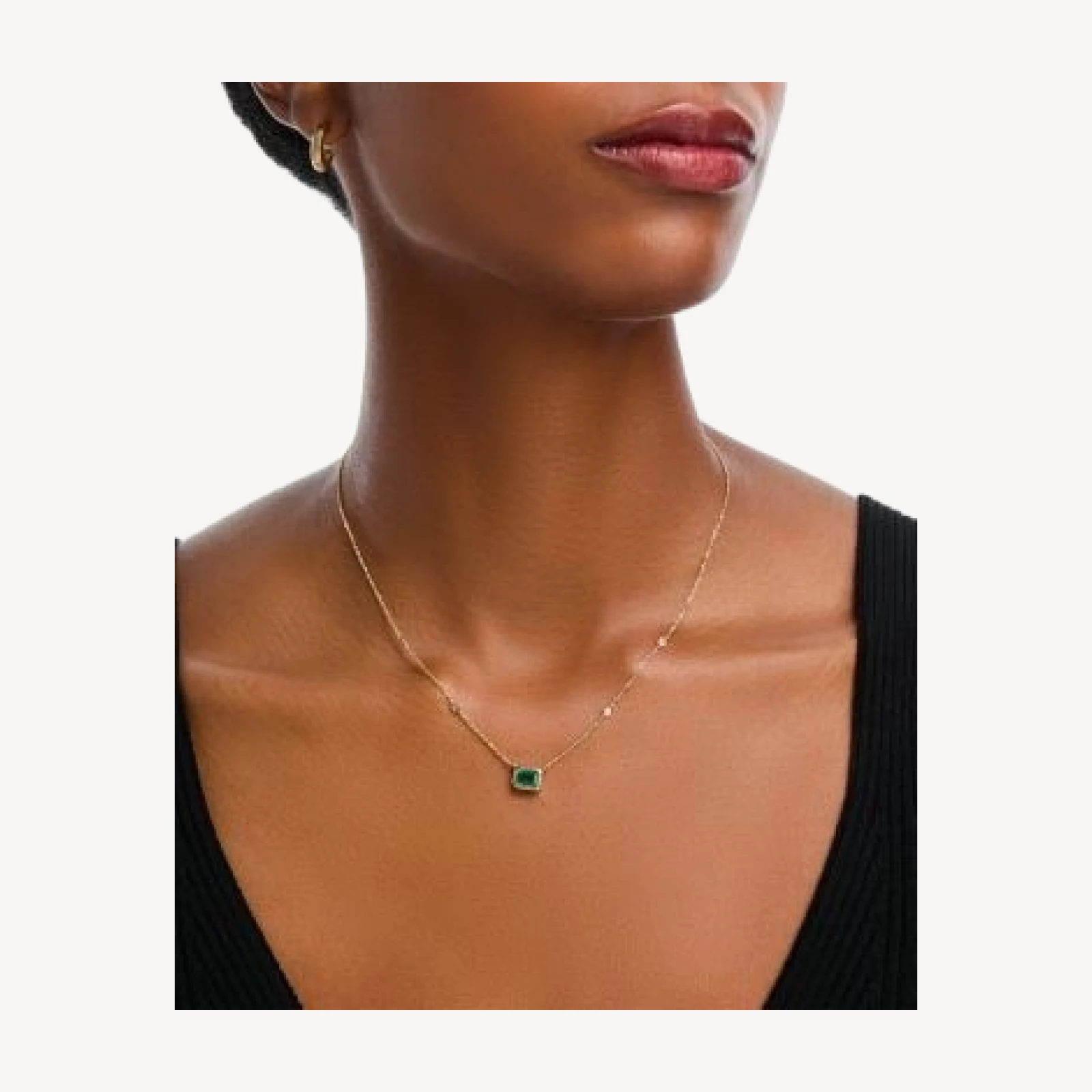 Bloomingdale's Fine Jewelry Emerald & Diamond Octagon Bezel Pendant Necklace in 14K Yellow Gold, 17