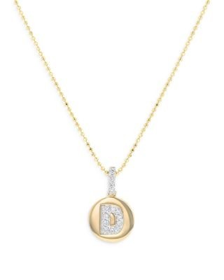Bloomingdale's Fine Collection Diamond Accent Initial Pendant Necklaces in 14K Yellow Gold, 0.05-0.10 tcw