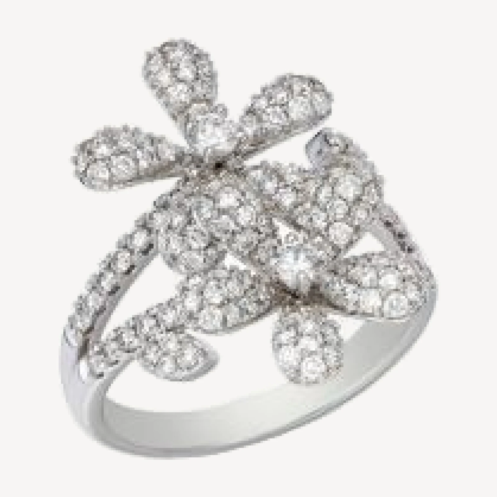 Bloomingdale's Fine Collection Diamond Pave Double Flower Ring in 14K White Gold, 1.45 tcw