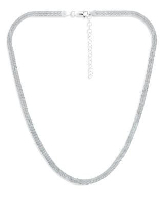 Aqua Herringbone Chain Necklace, 16 - Exclusive