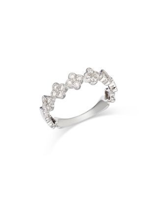 Bloomingdale's Fine Collection Diamond Clover Cluster Band in 14K White Gold, 0.44 tcw