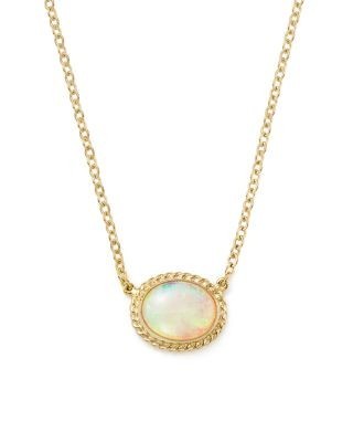 Bloomingdale's Fine Collection Opal Oval Pendant Necklace in 14K Yellow Gold, 18