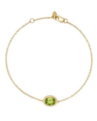 Peridot Oval Bracelet in 14K Yellow Gold