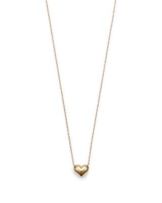 Bloomingdale's Fine Collection Puffed Heart Necklace in 14K Yellow Gold, 18